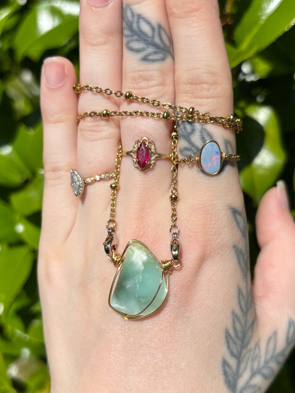 Hemimorphite interchangeable necklace